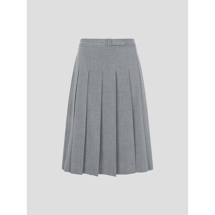 정품 빈폴 레이디스 여성 스커트 벨트 디테일 플리츠 그레이 여자 치마