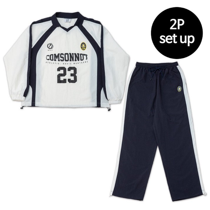 나일론 오픈 카라 저지 셋업 아이보리 CSOs017 남여공용