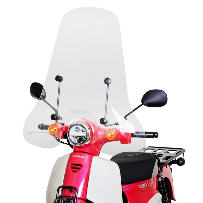 하디 혼다 슈퍼커브110 2021년-2025년 튜닝 롱 클리어 윈드스크린, 1개