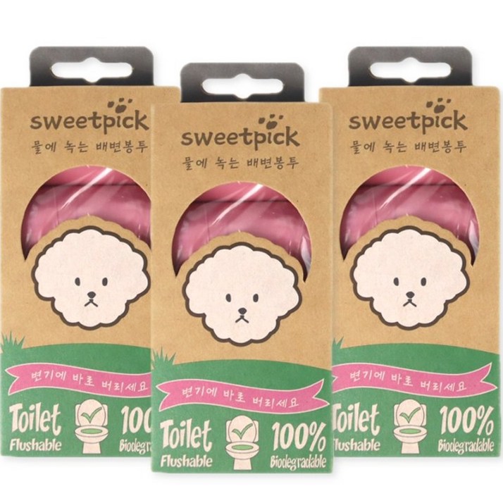 스윗픽 강아지용 변기에 버리는 풉백 똥츄 배변봉투