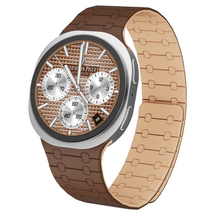 캘릭스 갤럭시워치 호환 실리콘 마그네틱 스트랩 밴드 20mm, 치즈브라운, 1개