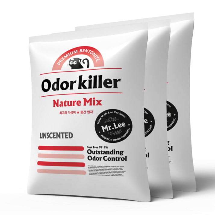 미스터리 오더킬러 네이쳐 믹스 고양이모래, 6kg, 3개, 무향