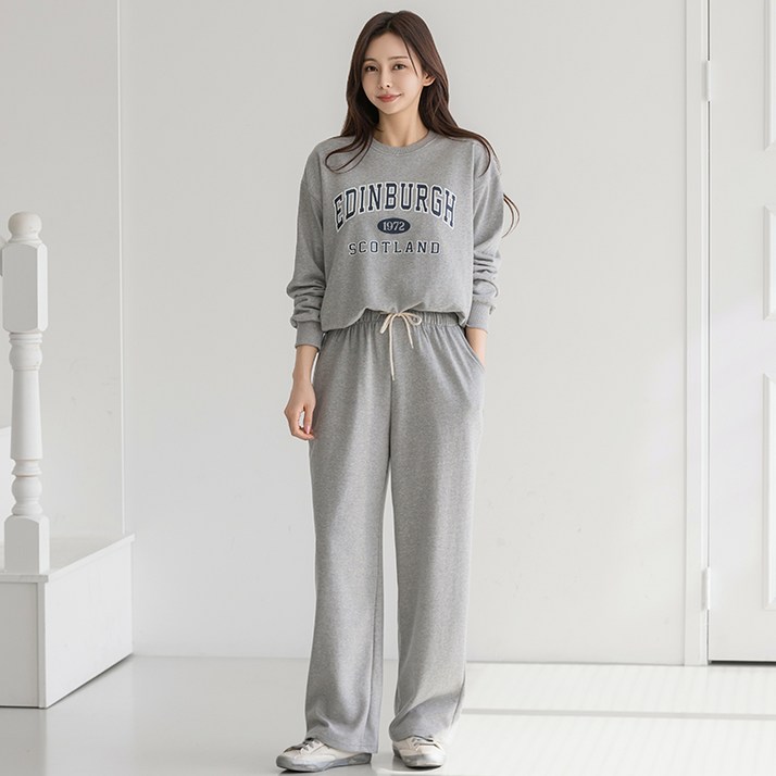 부루앤쥬디 G 레터링 맨투맨  와이드 팬츠 세트 ORCST501D