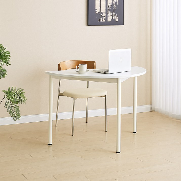 나인홈 코지 반원 테이블 홈카페 감성 원룸 주방 가구 철제 다이닝 식탁 2color