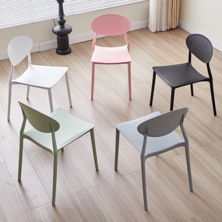 RM디자인 클로버 사출 플라스틱 디자인 인테리어 카페 식탁 의자, 클로버그레이