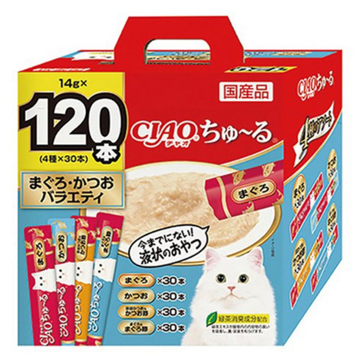 이나바 CIAO 츄르 참치 & 가다랑어 버라이어티 120p