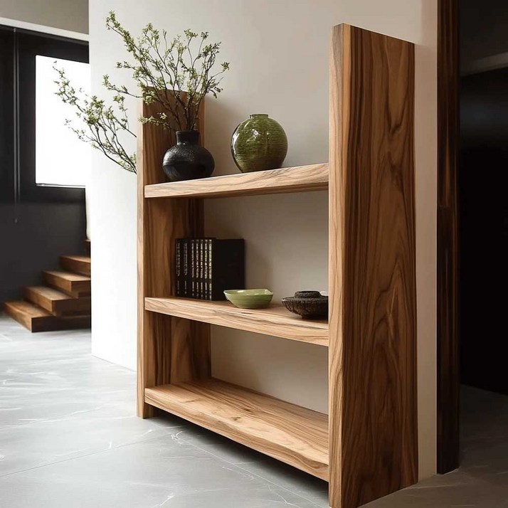 고재선반 엔틱 카페 진열대 수납 정리대 원목 벽선반 클래식 빈티지 인테리어 책장