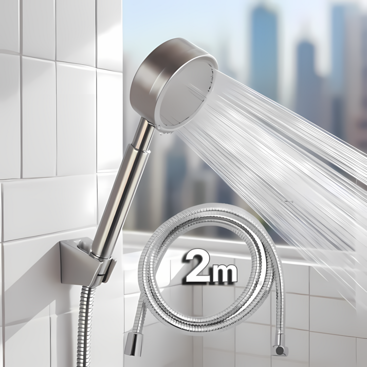루벤하임 수압상승 호텔식 스테인리스 샤워기 헤드 + 샤워호스 2m