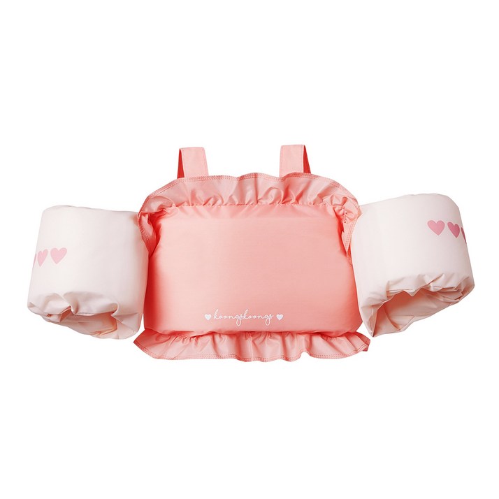 쿵스쿵스 뽀유 아기 암링자켓 퍼들자켓 유아 프릴 하트 감성 팔튜브 구명 물놀이 수영 조끼, 1개