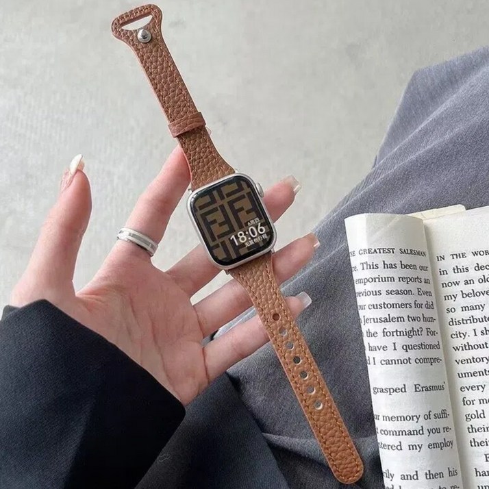 BuGeum 애플워치 스트랩 가죽 호환 슬림 밴드 11 10 9 8 7 6 5 4 SE3 SE2 Ultra 2/3