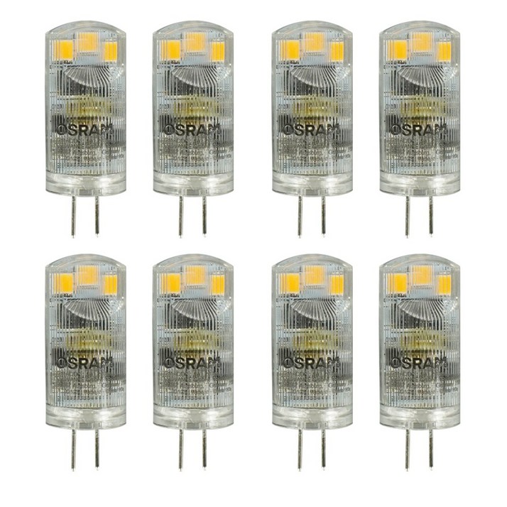 오스람 LED 핀전구 JC 12V 1.8W G4, 8개