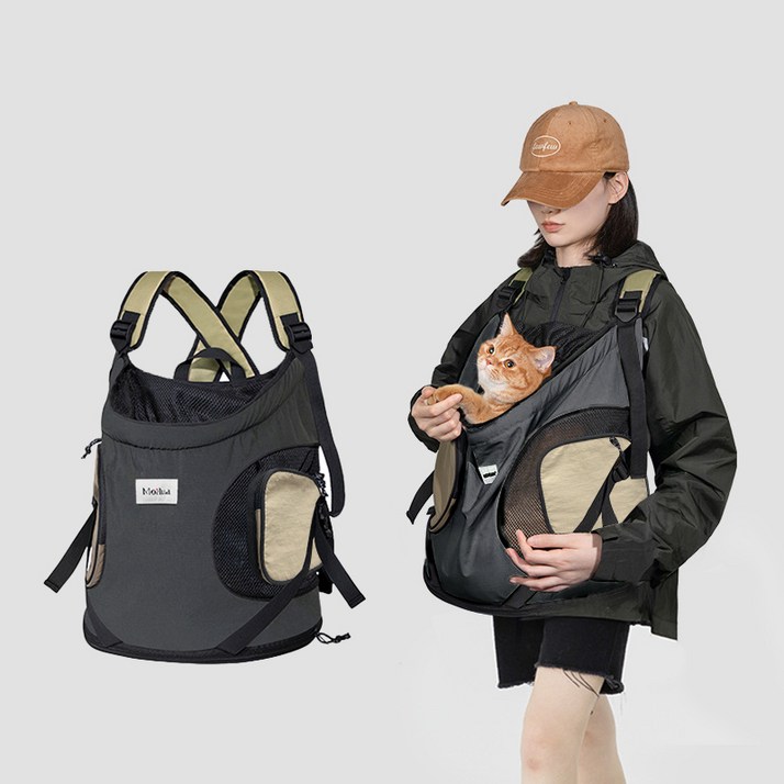 MH 반려동물 프론트백 이동가방, 강아지와 고양이에게 편안한 외출 제공
