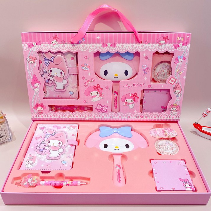 LOVEND 산리오 다이어리세트 빗 거울 세트 다꾸템 문구 선물세트