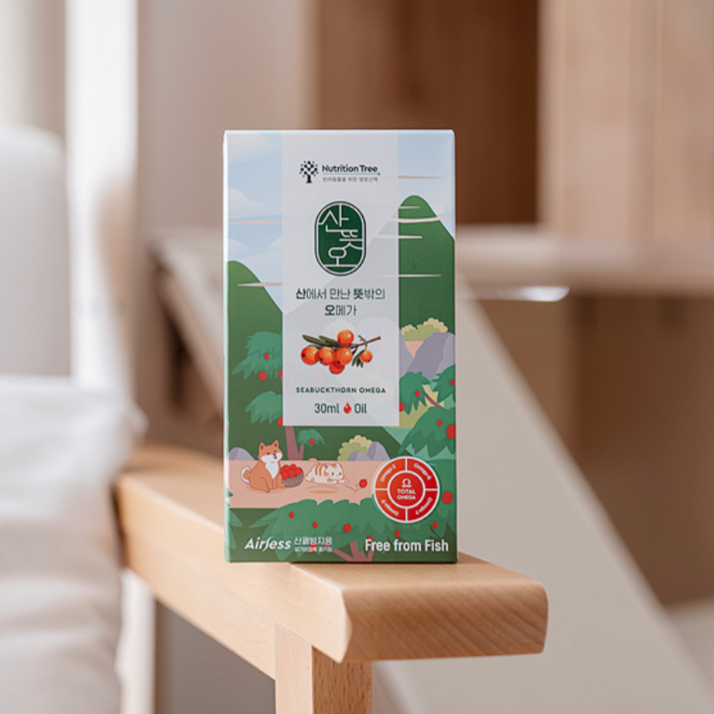 산뜻오 고양이 강아지 오메가3 식물성 오일 30ml 피부 영양제, 1개, 음식에 뿌려주세요