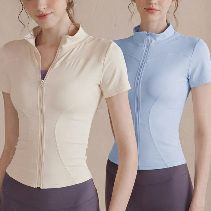 1+1 이프노스 반팔 자켓 요가 필라테스 러닝 헬스 요가복 레쉬가드