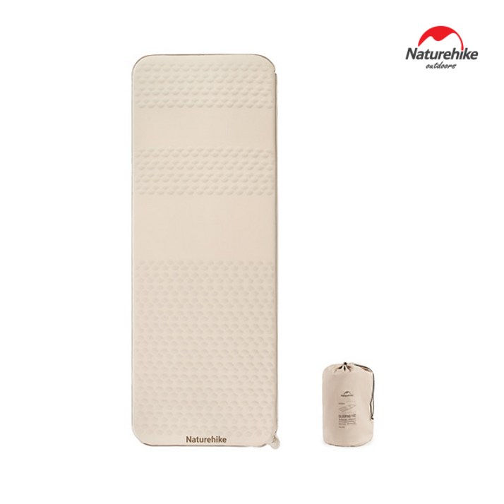 네이처하이크 C6.5 페더본 자충 매트 싱글 200X76CM 차박 에어 매트, 베이지