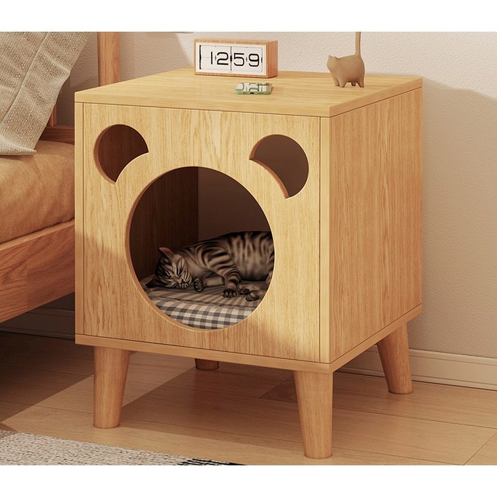 북유럽풍 고양이 하우스 침대 협탁 사이드 테이블