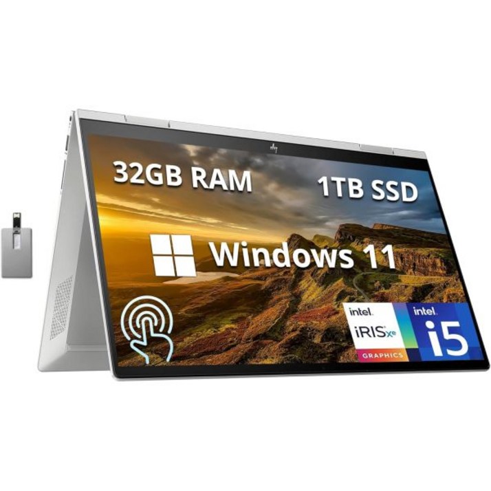 2in1 노트북 터치스크린 포토샵 인강용 영상편집 HP 엔비 x360 컨버터블 2-in-1 노트북, 15.6인치 FHD 디스플레이, 인텔 코어 i5-1135G7, 32GB RA