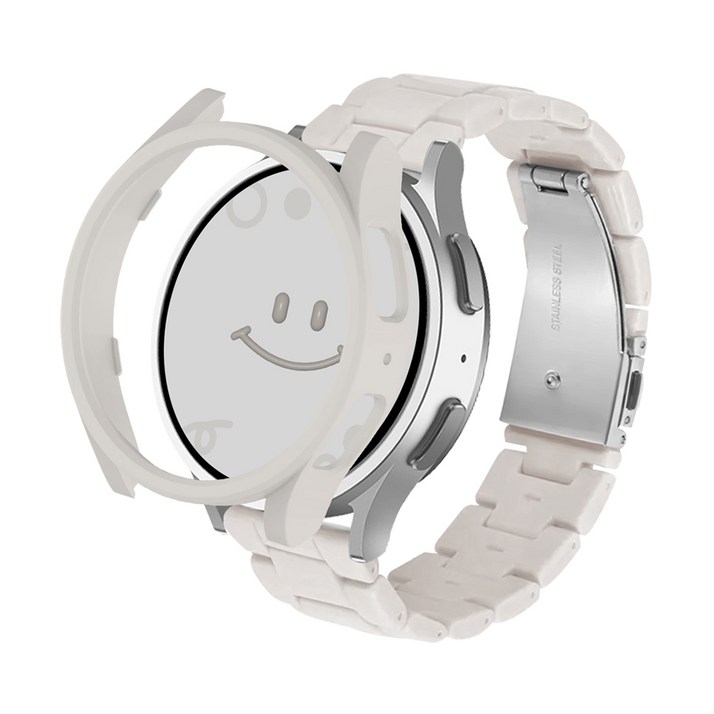 아이메이드잇 갤럭시워치 호환 블럭 스트랩 케이스 세트, 스타라이트