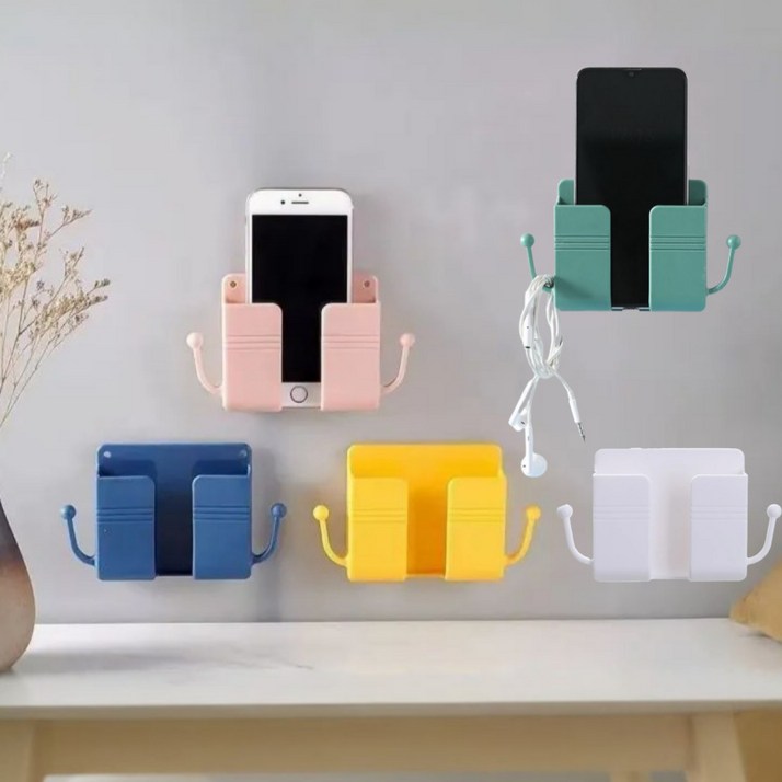 가치팜 다용도 벽걸이 리모컨 거치대 5종 세트, 1세트, 옐로우+그린+블루+화이트+핑크