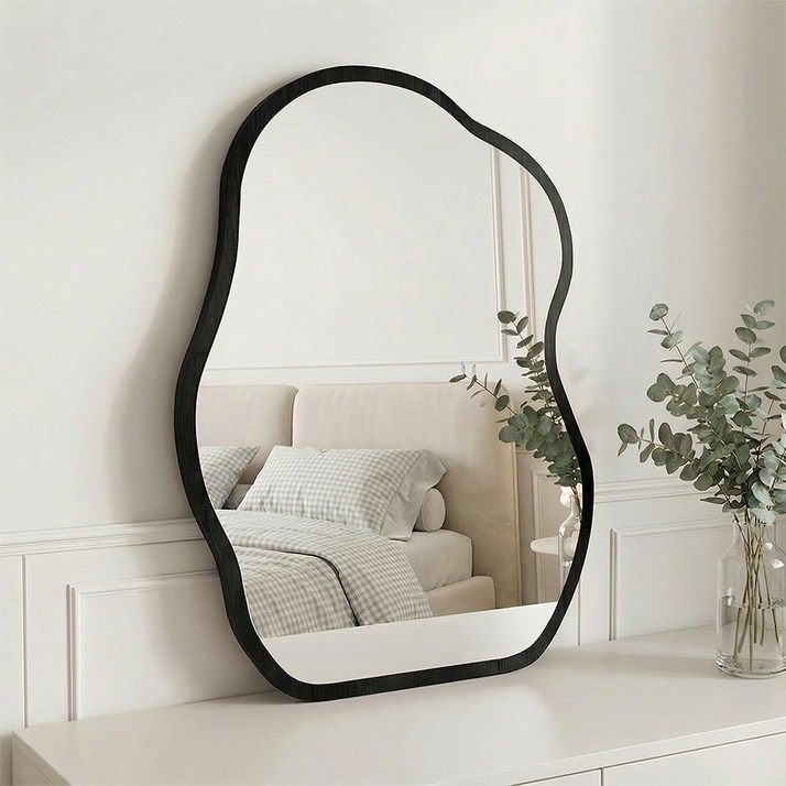 Comfy Nest 화장대 거울 스탠드 아치형 탁상거울 메이크업거울, 블랙