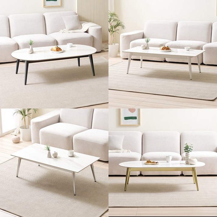 라로퍼니처 위드 1200 1300 유광 포세린 통 세라믹 거실 테이블 블랙 화이트 실버 골드 프레임