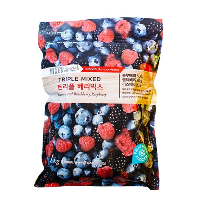 팜앤푸드 냉동 트리플베리믹스, 2개, 1kg