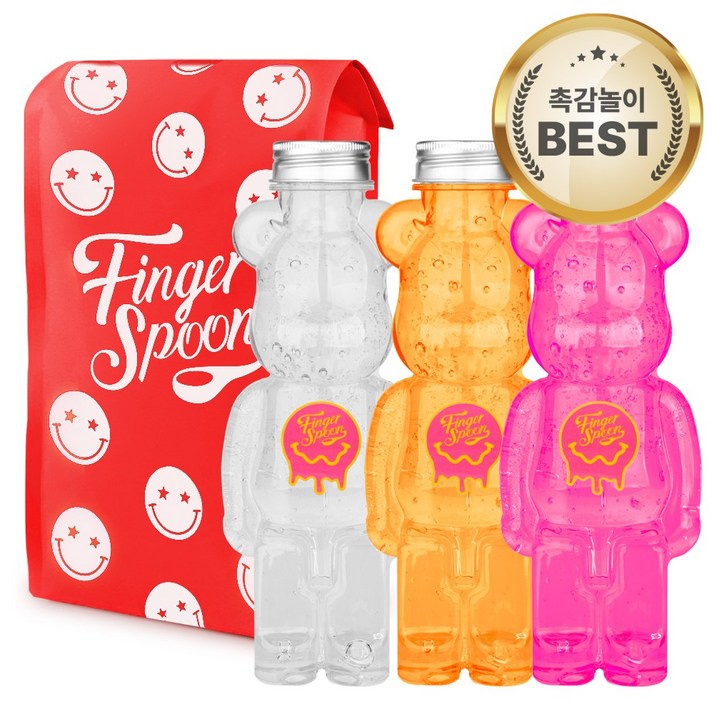 핑거스푼 목욕 슬라임 대용량 3종 세트 1260g, 엔젤허니체리