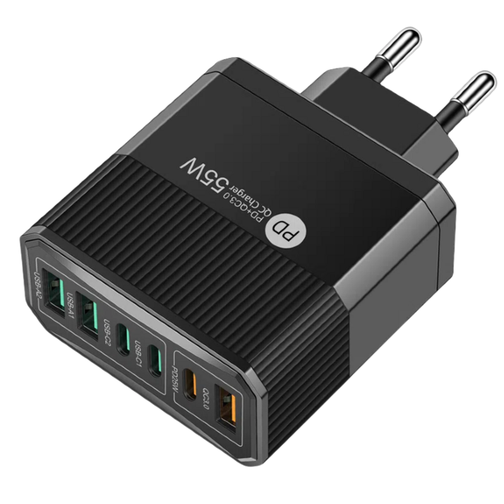 인생을 즐기다  3USB+3PD 6포트 멀티 고속충전기 55W
