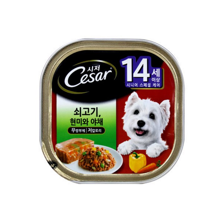 시저 14세이상 소고기현미야채 100g, 소, 100g, 1개