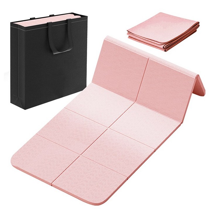FONOW 요가매트 접이식 수납 고급 소재 소음방지+파우치
