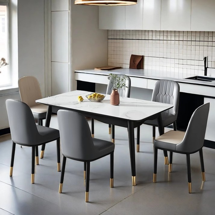 11 북유럽 더블컬러 가죽 식탁의자 커피숍 2인용 의자