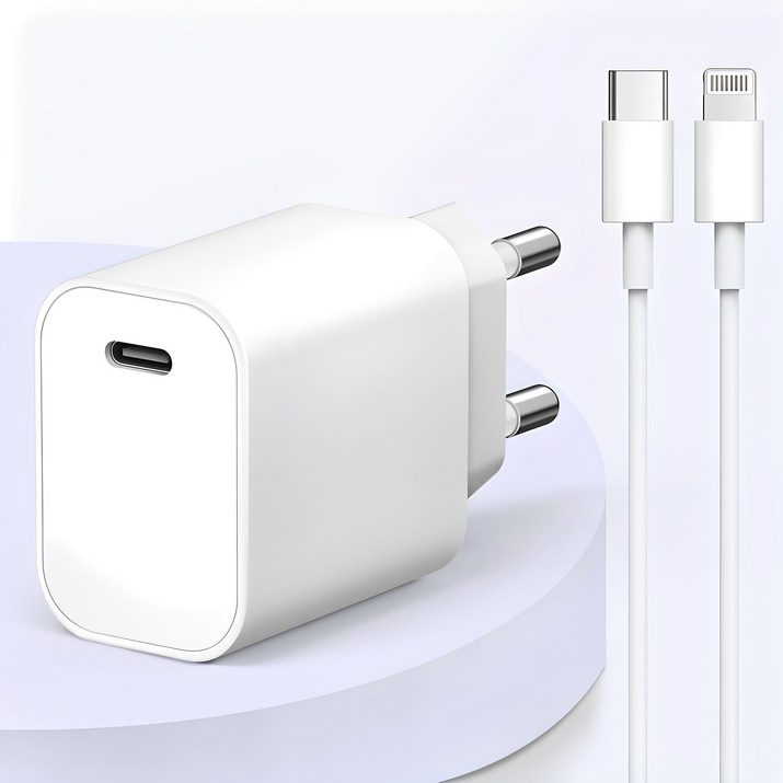 모잇 20W PD 고속 충전기 C to 8핀 라이트닝 케이블 1m 아이폰 전용, 1세트