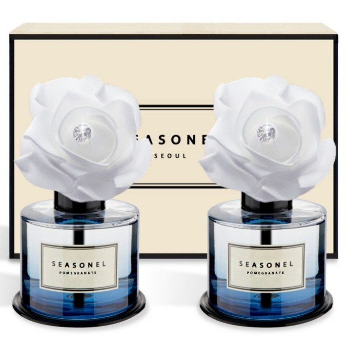 시즈넬 차량용 디퓨저 화이트 로즈 블루 120ml, 석류, 2개