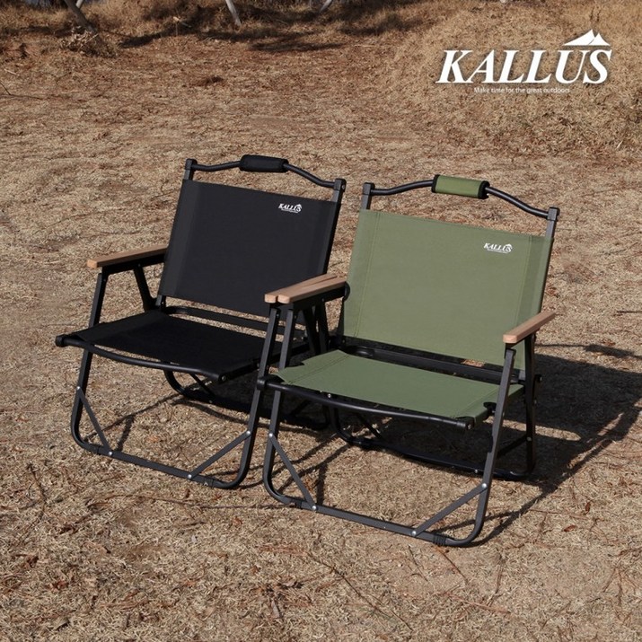 칼루스 캠핑의자 1+1 경량 접이식 휴대용 의자 준희수, 카키
