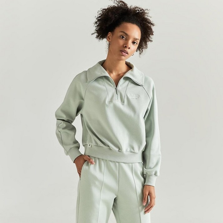 뉴발란스 NEW BALANCE 557415 WOMEN 반집업 맨투맨 MINT / NBNCC3W702_84