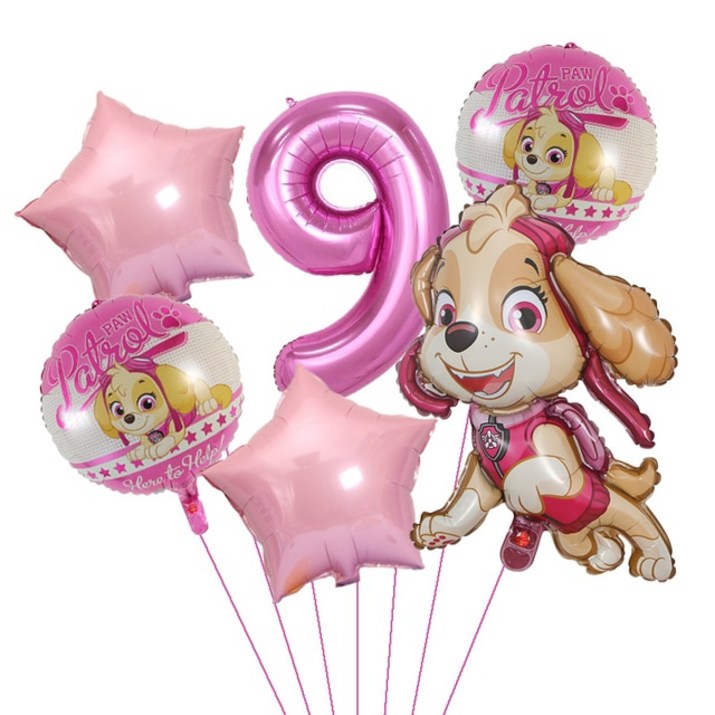 산타풍선 Paw patrol Dog balloon Chase Skye Marshall 소년 소녀 생일 파티 장식 알루미늄 필름 풍선 어린이 용품