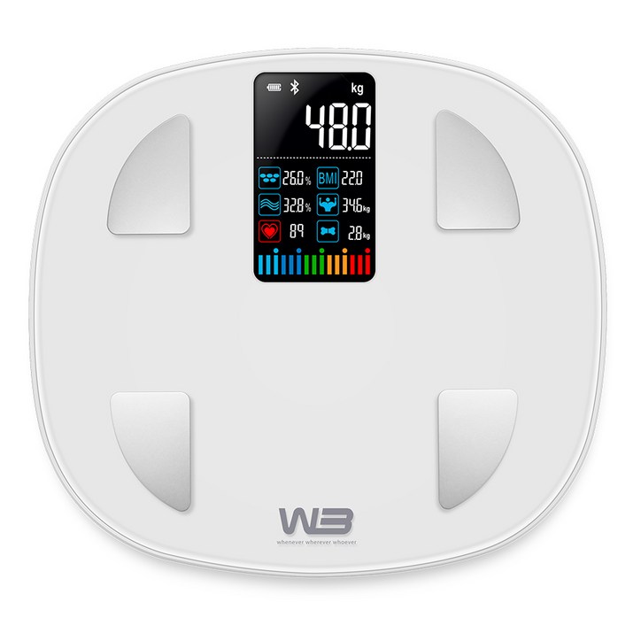 W3 FITZAM 스마트체중계 컬러 LCD 화면 가정용 몸무게 체지방 체성분 측정, FITZAM, 혼합색상