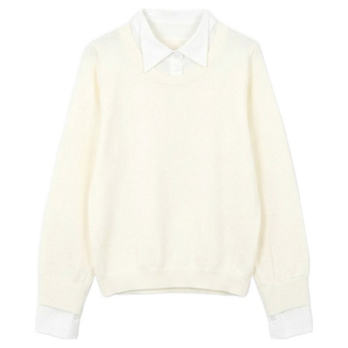 피핀 여성용 셔츠 카라 레이어드 니트 #112894