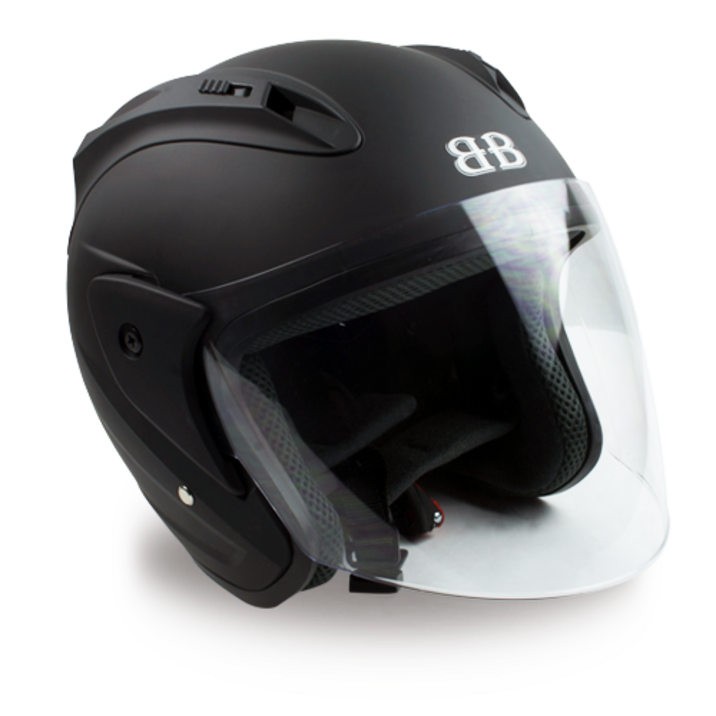 BANCY 오픈페이스 오토바이 헬멧 투명실드 Y-1, 무광블랙 6661181829