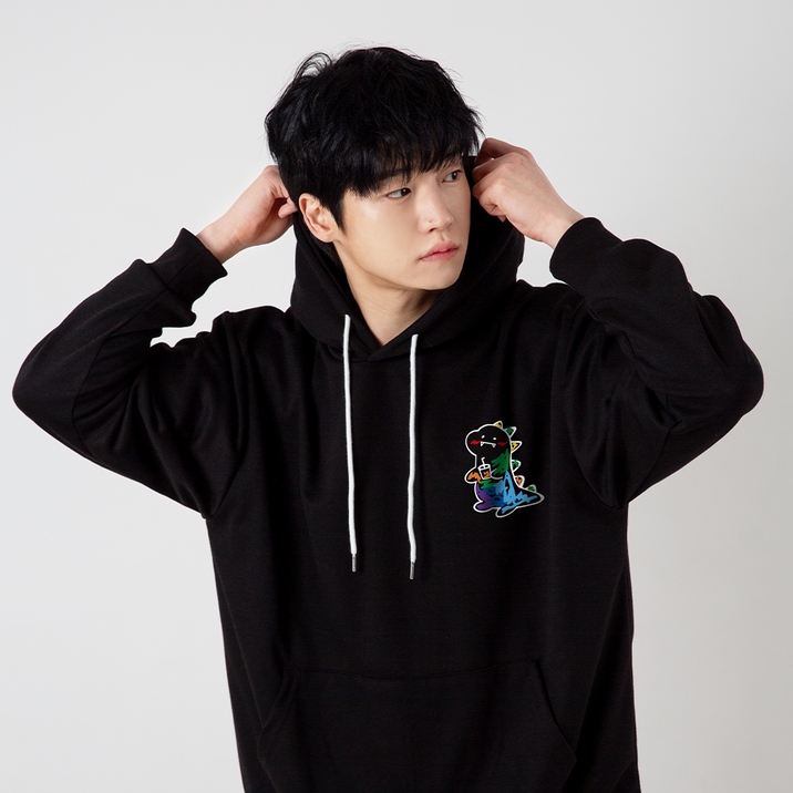 레인보우 리틀 다이노 사우르스 후드티 조거팬츠 세트 색상 4종 상하의세트 후드셋업 편한 오버핏 루즈핏 긴바지 프린팅 빈티지 커플티 데일리 남자 여자 남녀공용