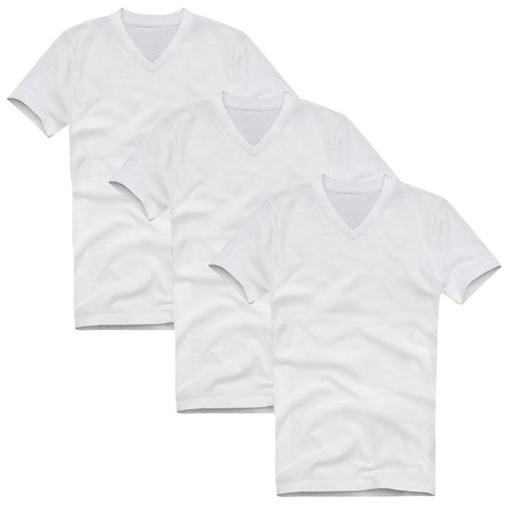 더폴베이 남여공용 브이넥 반팔 티셔츠 3PACK - 투데이밈