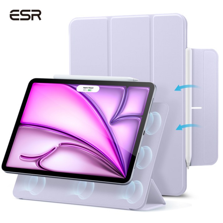 ESR iPad Air 11 인치 케이스 2024 iPad Air 4/5 케이스 용 자기 13 2025 리바운드 커버 강력한 보호 부착물