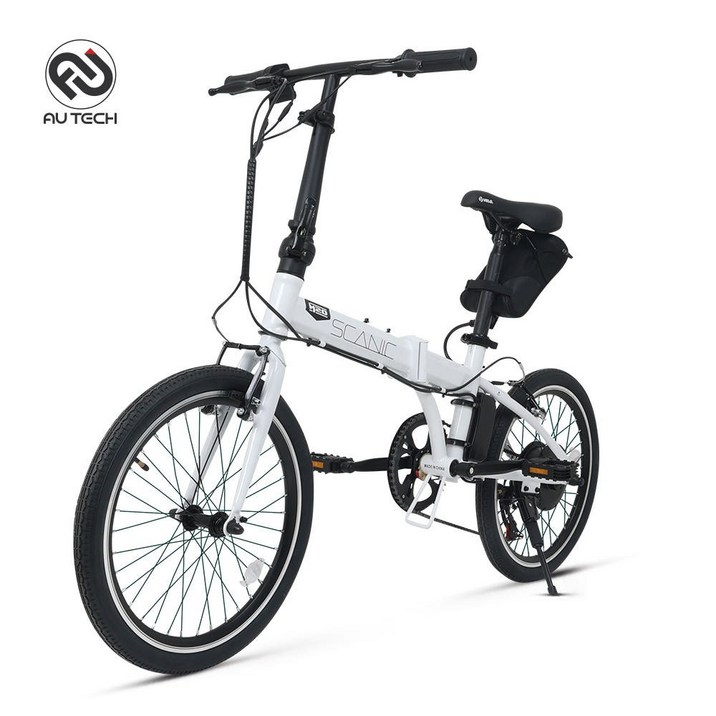 AU테크 스카닉 M20 접이식 미니벨로 가벼운 전동 전기 자전거 24V 5Ah, 50.8cm(20인치) 무료 완조립