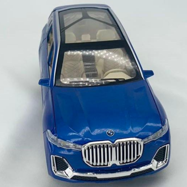 1:24 다이캐스트 모형 다이케스트 비엠더블유 BMW X7 SUV 완구 미니어쳐 피규어 자동차 장난감, 블루