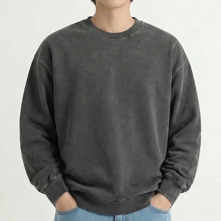 문컬렉션 쭈리 남녀공용 무지 피그먼트 맨투맨