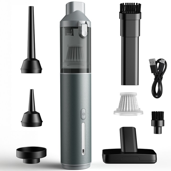 Zaxnouvi 무선 차량용 청소기 16000Pa 초강력 4in1 휴대용 미니 핸디 진공청소기 7종 노즐 세트 + 필터 2개 포함