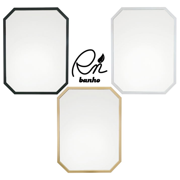 욕실거울 직팔각형거울 트랙 욕실경 거실 화장실 인테리어거울 직팔각, No.3 골드
