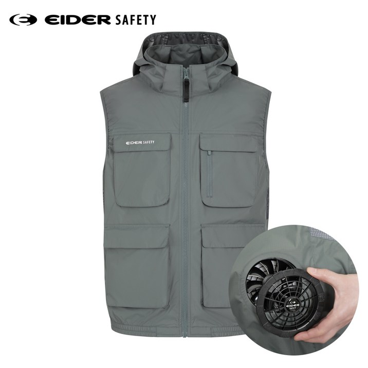 고릴라몰) 아이더 세이프티 에어로쿨링 베스트 1 선풍기 장착 냉각 여름조끼 (JD) G3/청록