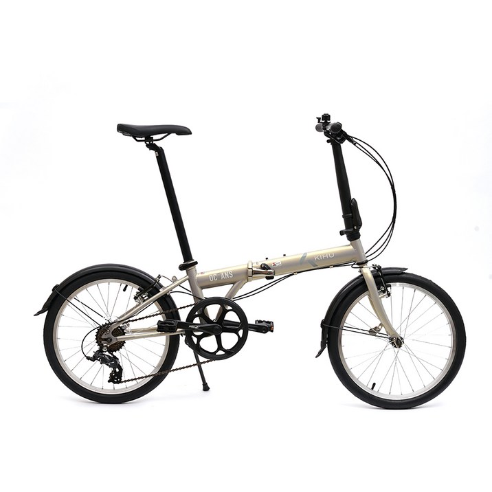 키후 오션스 자전거 미니벨로 접이식 50.8cm 7단, 모노베이지, 152cm